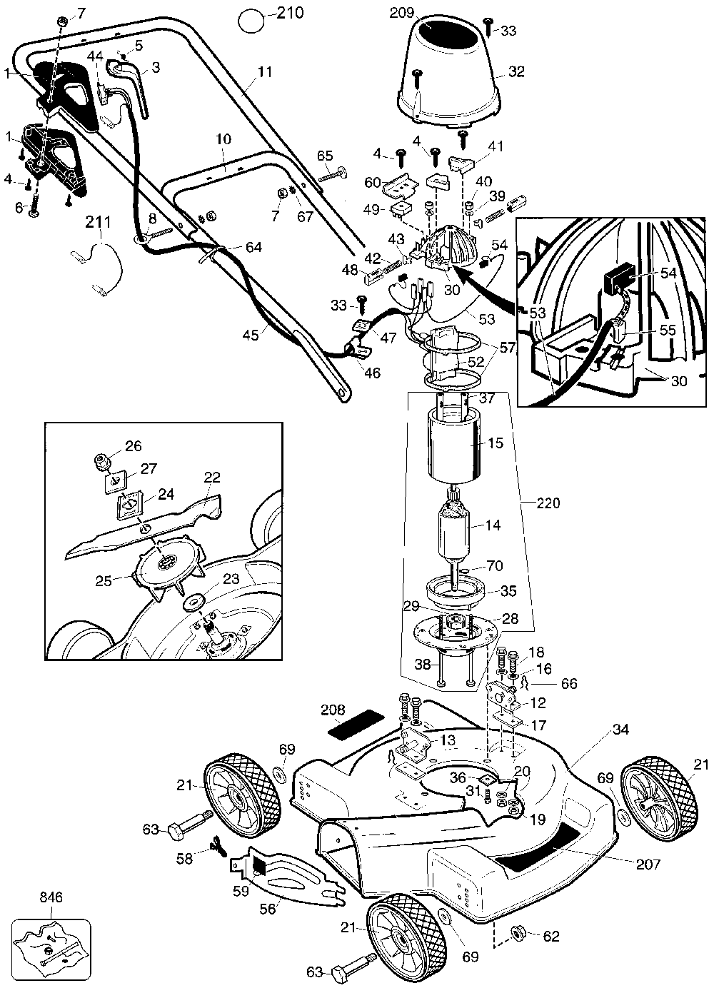 Exploded Diagram A Diagram and Parts List for LMM200 Type 2 Black and Decker Lawn Mower